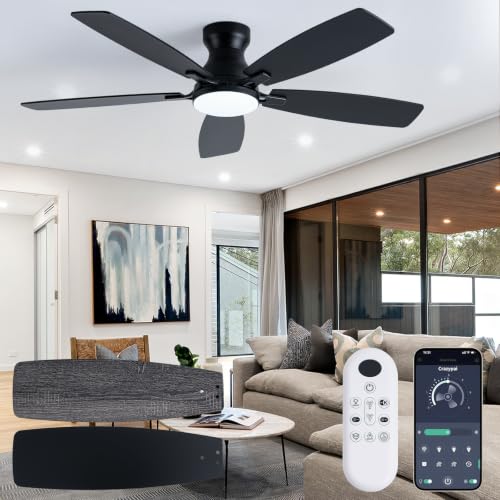 52" Ceiling Fan with Light for Bedroom