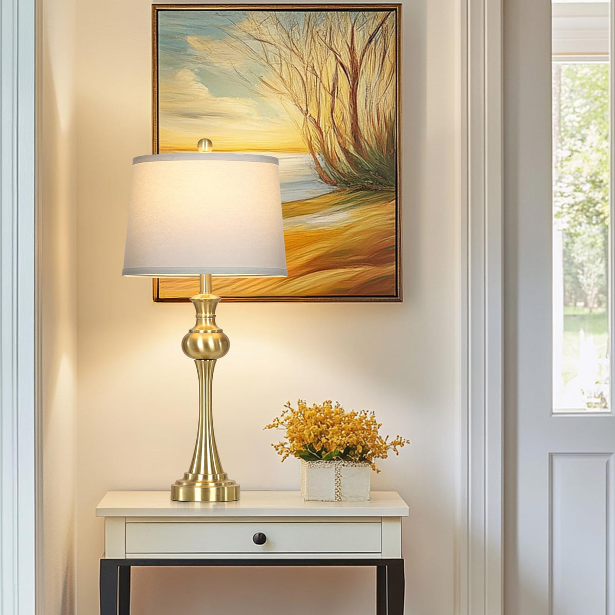 Gold Table Lamp for Living Room (Gold)