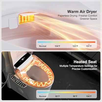 Electric Heated Bidet Toilet Seat with Warm Water Wash