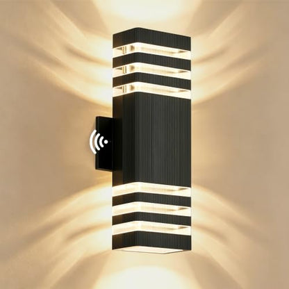 Square Outdoor Wall Lights Pack 3 Layer