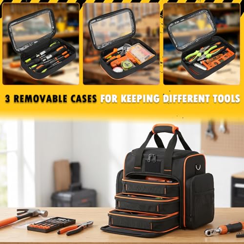 Tool Bag with 3 Removable Cases