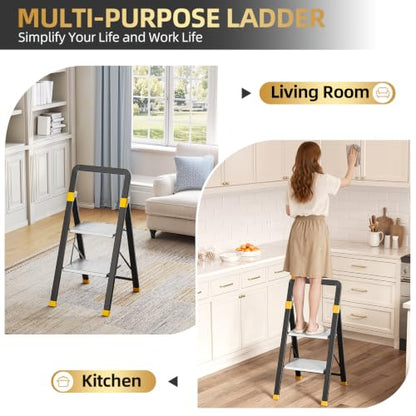 Step Ladder Lightweight Aluminum Folding Step Stool for Adults