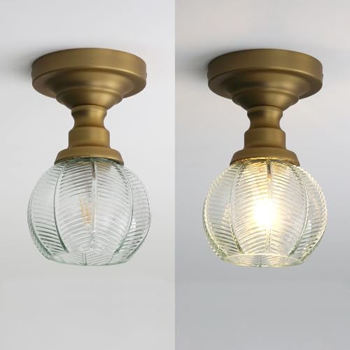 Ceiling Light Brass Finish Vintage Flush Mounted Ceiling Lamp Fixture for Kitchen Sink