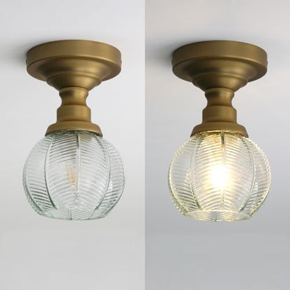 Ceiling Light Brass Finish Vintage Flush Mounted Ceiling Lamp Fixture for Kitchen Sink