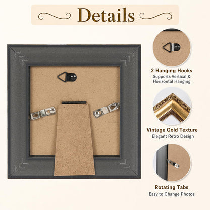 4x4 Vintage Picture Frame (Gold / 4x4 inch)