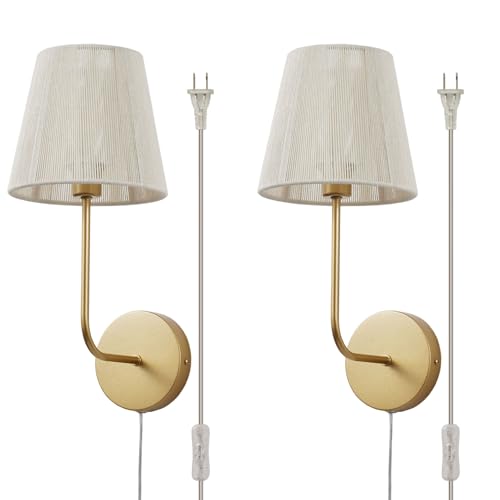 White Boho Wall Sconces Set of 2