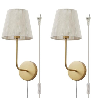 White Boho Wall Sconces Set of 2