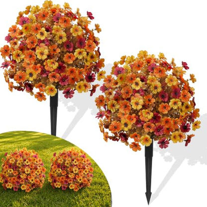 Outdoor Artificial Violet Flowers with Ground Stake