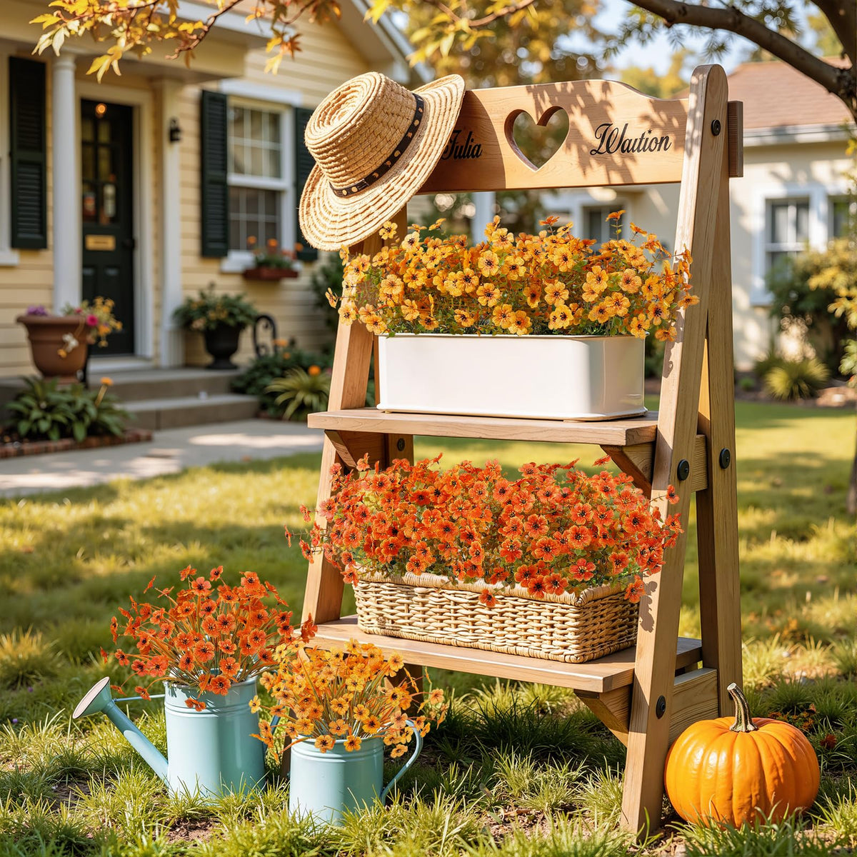 96 Bundles Artificial Fall Flowers (Fall Orange)