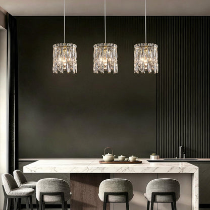 Gold Mini Crystal Chandelier Pendant Light (Gold / 7inch)