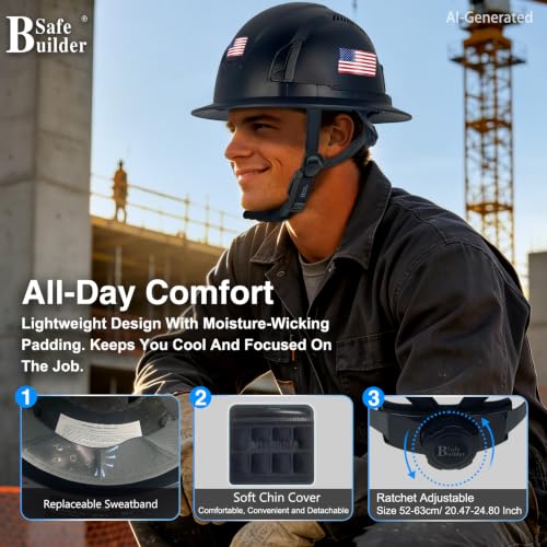 Type II Hard Hats Full Brim ANSI and CSA Approved Vented Top and Sides