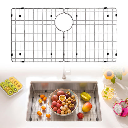 30" x 16" Stainless Steel Sink Grid Bottom Protector Rack (30" x 16" Rear Drain)