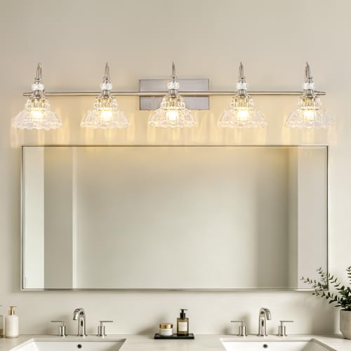 Brushed Nickel Bathroom Vanity Light (Nickel / 5-Light)