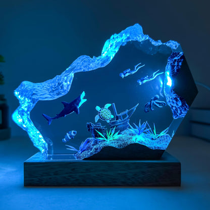 Shark Ocean Resin Lamp (Shark / S)