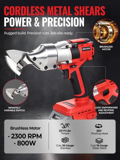 Cordless Metal Cutter Compatible with Milwauke* 18V Battery (Red)