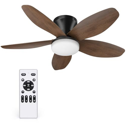 35 In Small Low Profile Ceiling Fan Light Remote