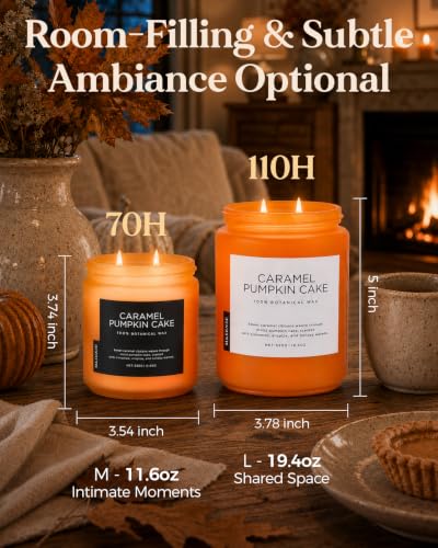 Caramel Pumpkin Cake Fall Candle 11.6Oz 70H Non (Medium Jar / CaramelPumpkinCake)