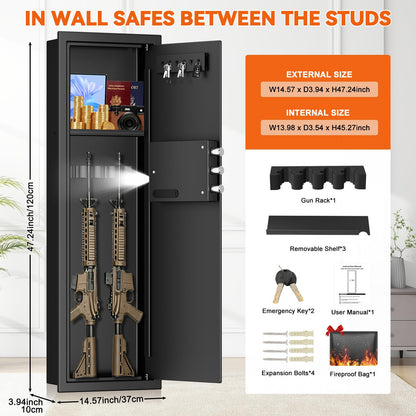 47.24‘’ Tall Heavy Duty Fireproof Wall Safes Between the Studs (47.24'' Tall)