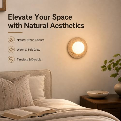 7.9 Inch Travertine Wall Sconce