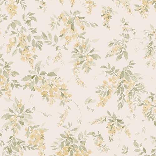 Flower Wallpaper Peel and Stick Watercolor Floral Self Stick Wallpaper Cabinet Contact Paper Boho Flower Self Adhesive Removable Wallpaper for Bedroom Decorative