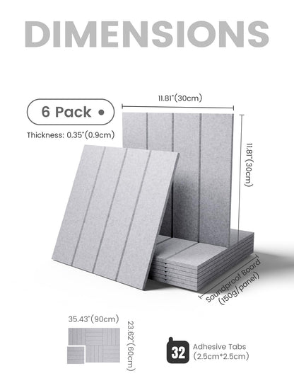 Felt Bulletin Board & Cork Board Alternative 36'' x 24'' (Soft Gray-1 / Bold-stripe 6-pack)