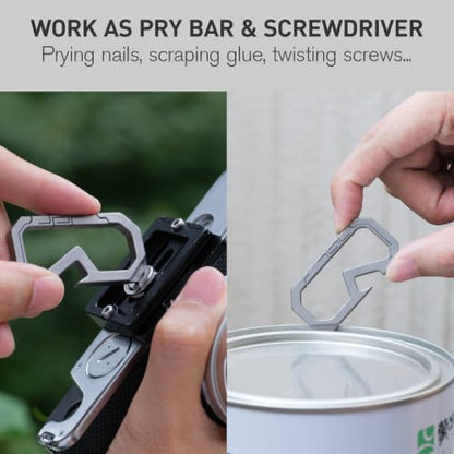 Titanium Keychain Carabiner Multitool with Bottle Opener