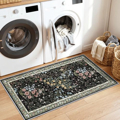 Washable Kitchen Runner Rug 2x4 (Black / 2x4)