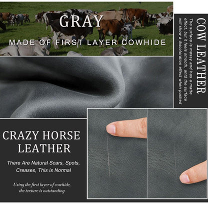 CONTACTS Full Grain Leather Rfid Passport Wallet for Airtag Passport Holder (Gray / Plain- Classic)