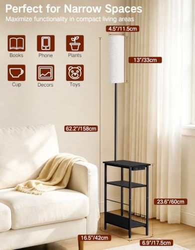 Floor Lamp with Table & Remote