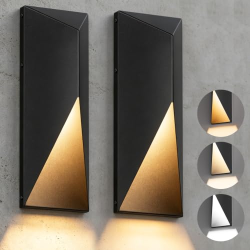 Black LED Outdoor Wall Light 2 Packs
