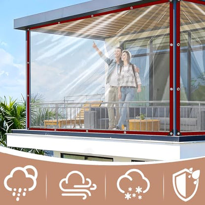 Clear Tarp Waterproof Vinyl with Reinforced Grommets