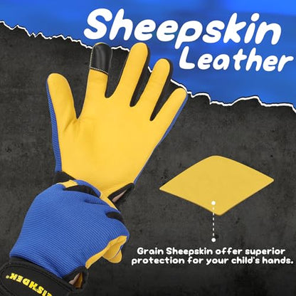 Kids Genuine Leather Work Gloves