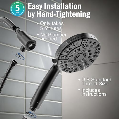 9 Settings High Pressure Magnetic Shower Head with Handheld