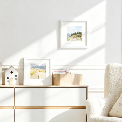 8x8 Solid Wood Frame Set of 12 (White Wood Grain / 8x8)
