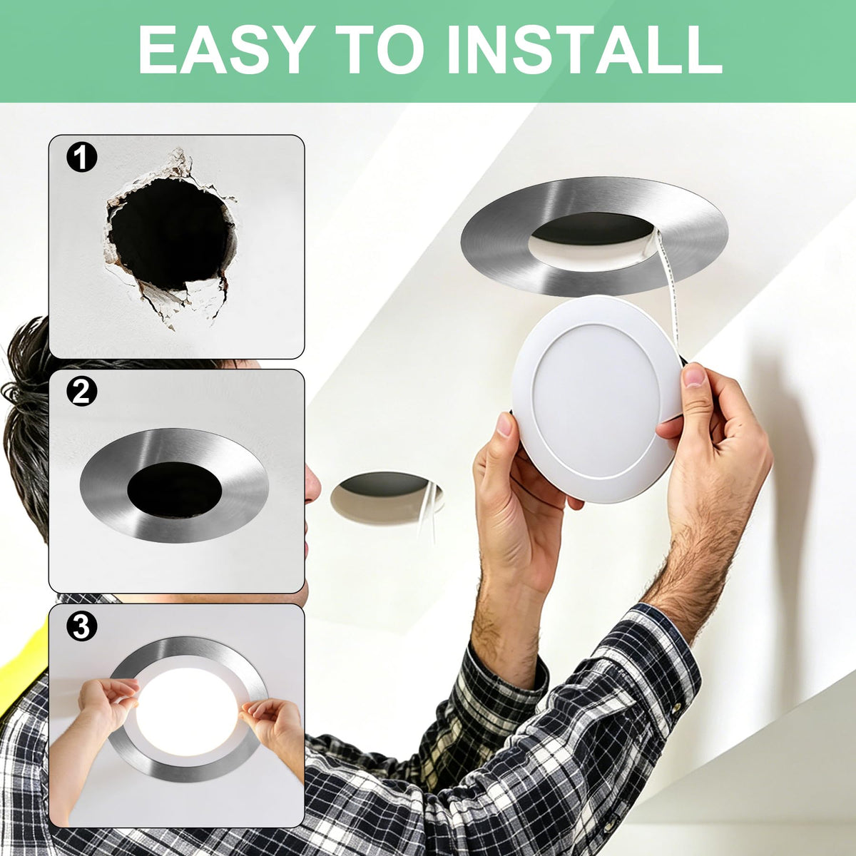 The Can Converter Ceiling Medallion for Recessed Can Light (Brushed Nickel)