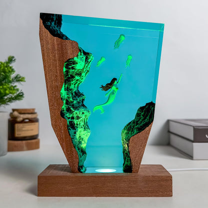 Mermaid Ocean Resin Lamp (Mermaid / S)