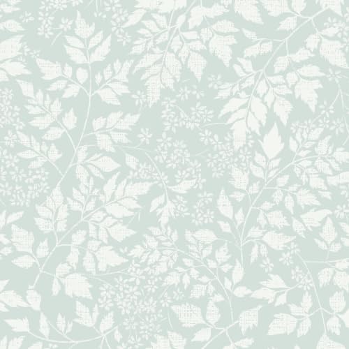 Sage Green Leaf Peel and Stick Wallpaper Beige Wildflower