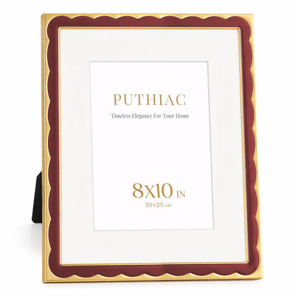 8x10 Scalloped Enamel Picture Frame (Oxblood Burgundy / 8x10)