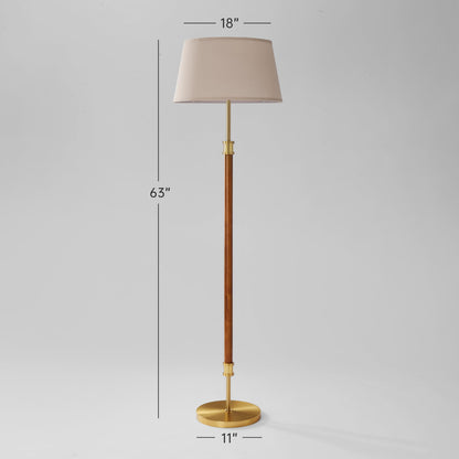 Mid Century Floor Lamp (Dimmable-Dark Walnut)