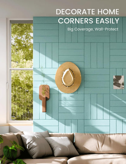 Felt Bulletin Board & Cork Board Alternative (Aqua Blue-1 / Bold-stripe 12-pack)