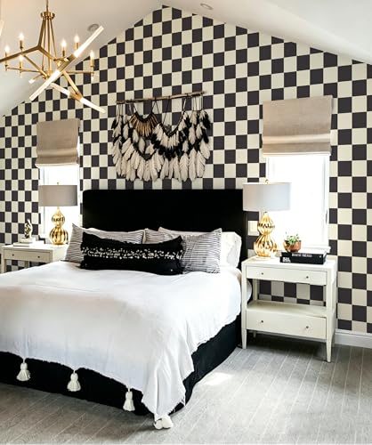 Checkered Wallpaper Checkerboard Peel and Stick Wallpaper Bedroom Removable Self Adhesive Wall Paper Waterproof Bathroom Vinyl