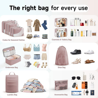 Packing Cubes for Travel (21 Light Coral)
