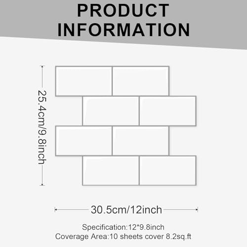 10 Sheets Peel and Stick Backsplash