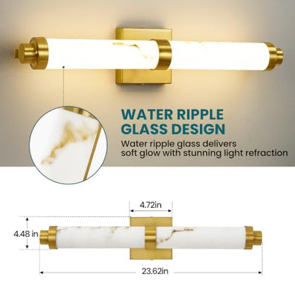 LED Modern Wall Sconces (Resin Gold / 24-Inch)