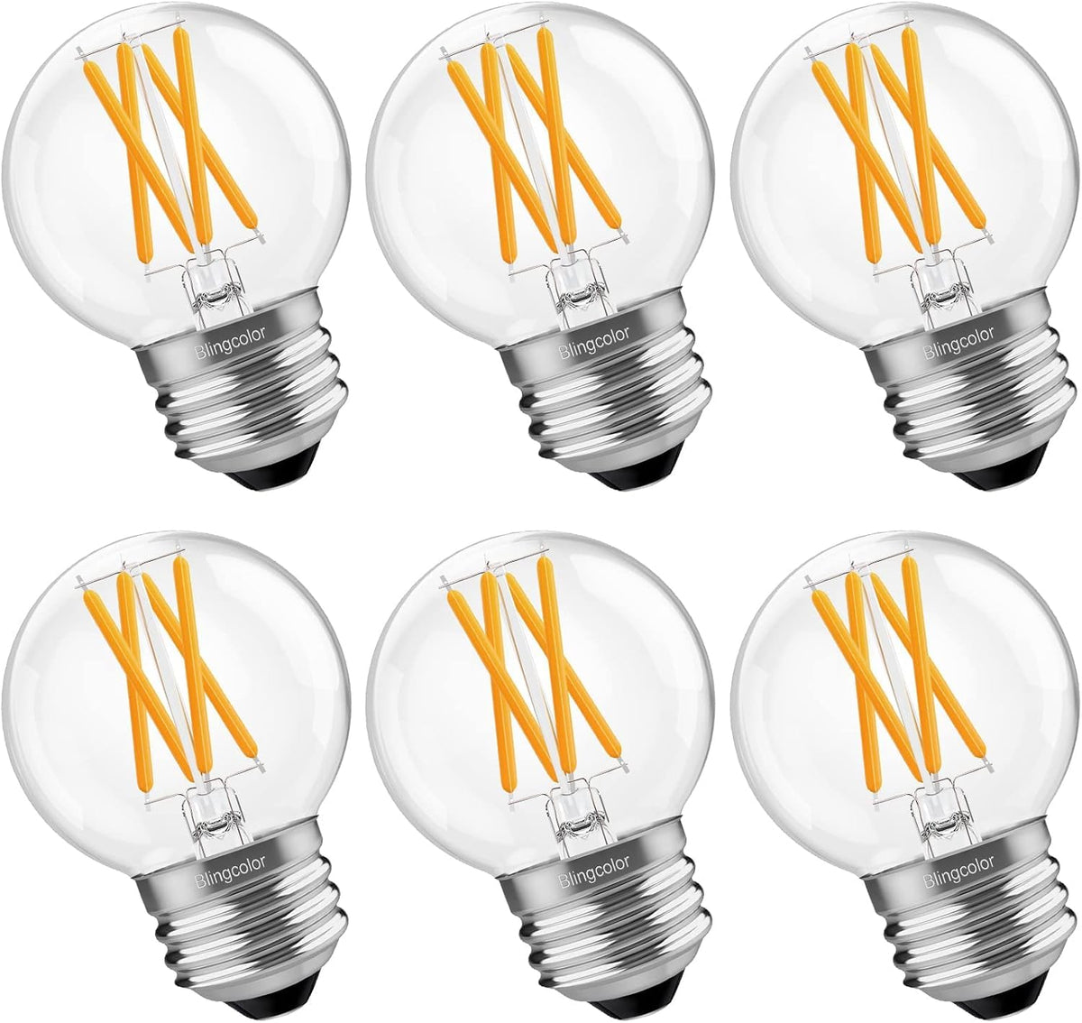 G16.5 6W EQ 40W Ceiling LED E12 Candle Bulb Dimmable Warm White (G16.5 4w 6pack)