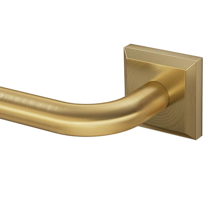 Brushed Gold Curtain Rods for Windows 66 (Brushed Gold / 66"-184")