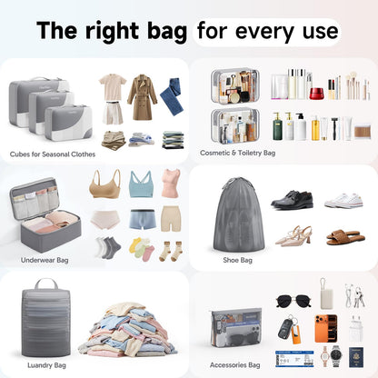 Packing Cubes for Travel (04 Gray)
