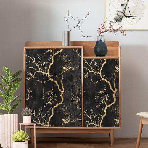 Black and Gold Peel and Stick Wallpaper