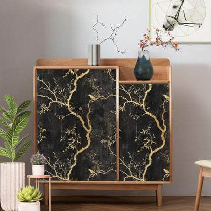 Black and Gold Peel and Stick Wallpaper