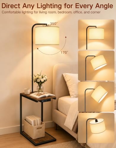Floor Lamp with Table & Remote